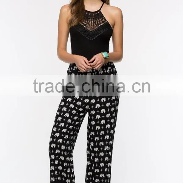 2017 Summer Lady Custom Animal Print Light Weight Pants Hotsale photo-2