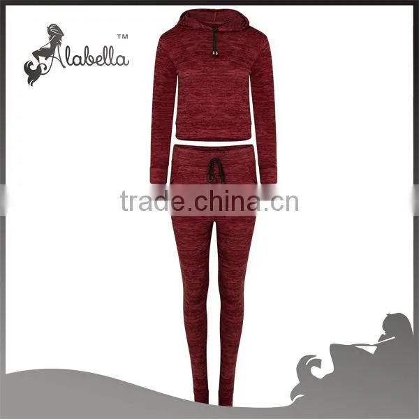 New Womens Cropped Hooded Sweater Top Tracksuit Joggers Pants Lounge Wear Set photo-4
