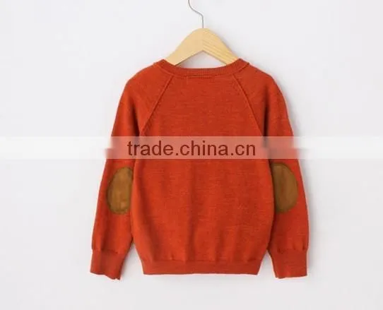V Neck Long Sleeve One Pocket Plain Color Toddler Sweater photo-2