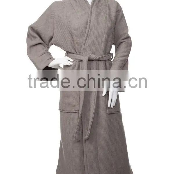 100% Premium Cotton Quick Dry Unisex Waffle Weave Bath Robe photo-3