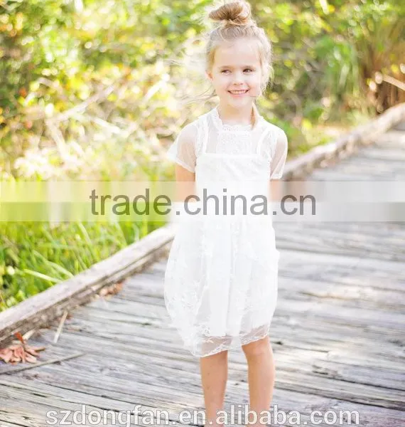 Guangzhou Kid Garment Factory Baby Boutique Wholesale White Dress Lace Baby Frock Patterns photo-3