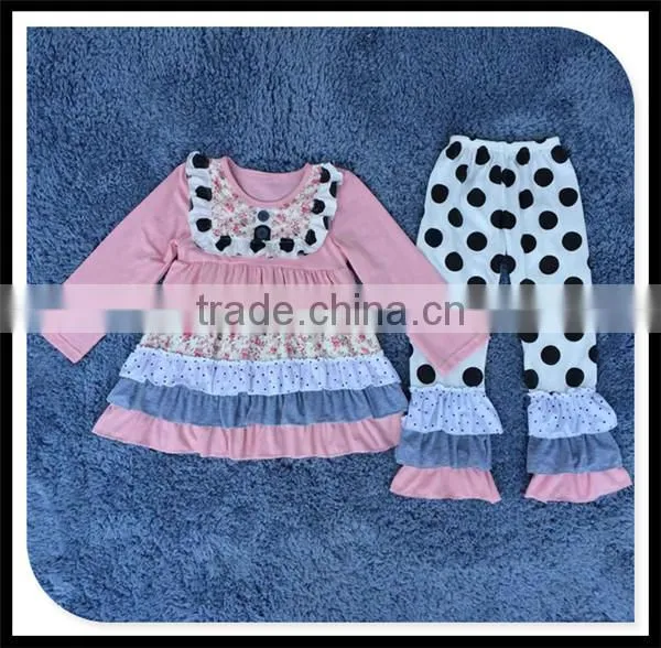 2016 Giggle Moon Remake Outfits Wholesale Children's Boutique Clothi Cotton Dress and Pant Ruffle Outfits photo-4