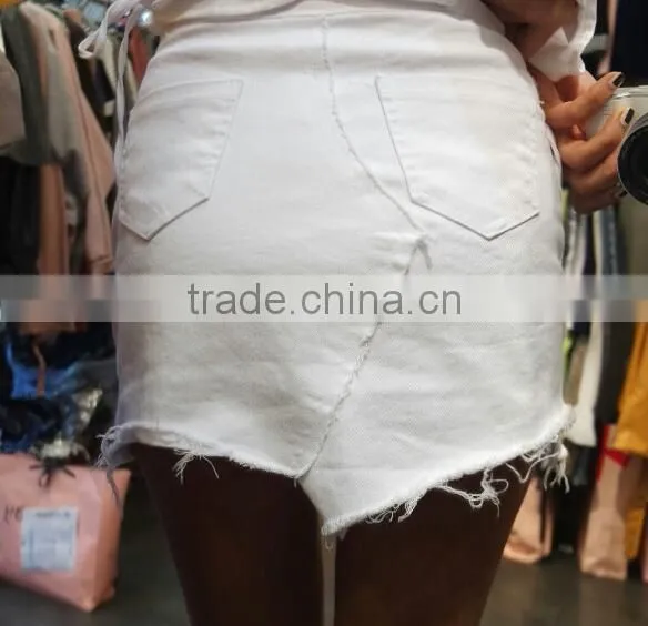 Runwaylover 5083 Sexy Europea Hot Waist Irregular Sexy White Skirt photo-5