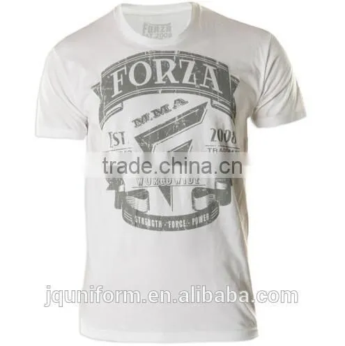 2016 Custom Logo Print White T Shirt 100% Cotton Washed & Printed Customized T-shirt photo-2