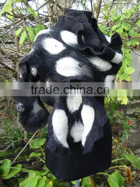 Felt Shawl,Nuno Felt Shawl,Felt Wrap Shawl,Merino Wool Shawl,Black Shawl,European Shawl, Wool Cape,Nuno Felt Capelet,Handmade photo-5