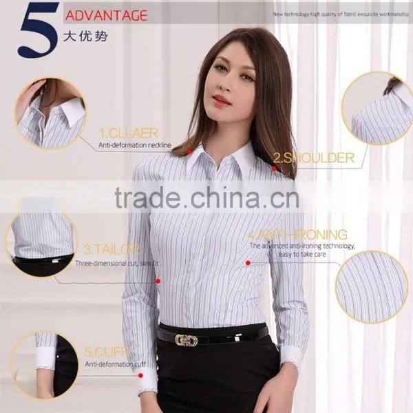 Women's Business Shirt With Long Sleeve (DSHL027) photo-3