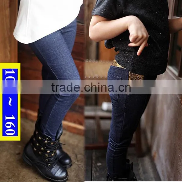 Wholesale 2015 New Korean Spring Autumn Fashion Hot Sale Sequin Children Jeans Pants