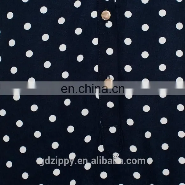 Long Sleeve White Dot Printing Online Shopping India Lady Dress Shirt photo-5