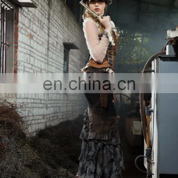 Steampunk Postapocalyptic Style Maxi Mermaid Skirt photo-6