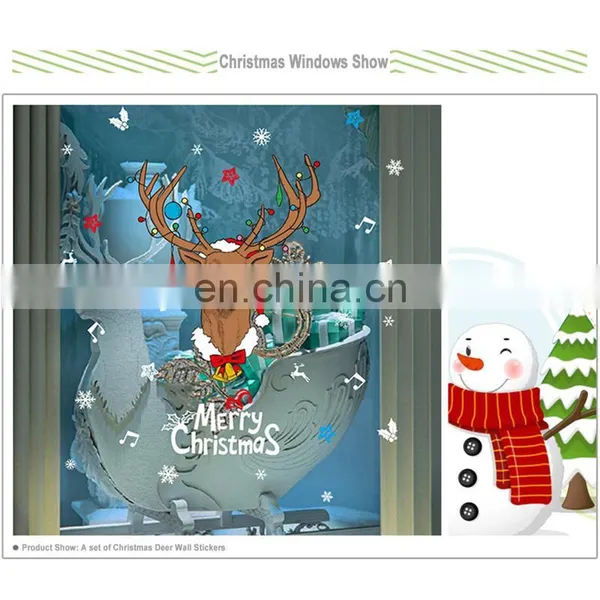 Cartoon Christmas Reindeer PVC Wall Stickers Children photo-6
