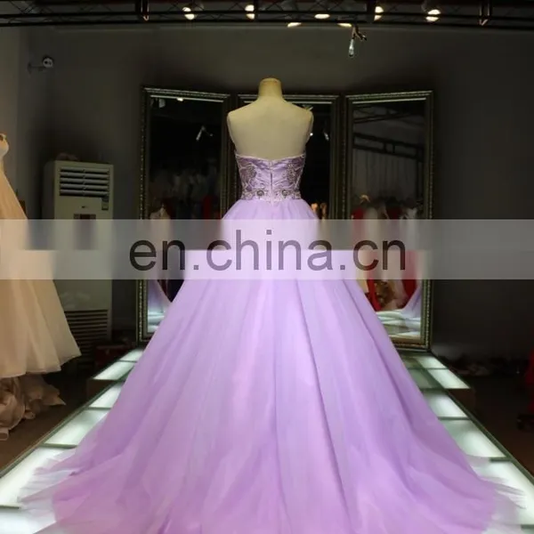 2016 China Supplier Night Purple Wedding Evening Dress Beaded Ball Gown photo-4