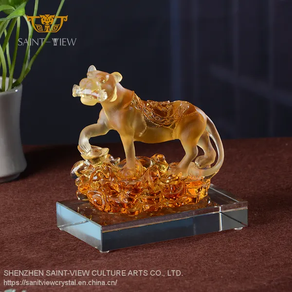 Company Annual Crystal Meeting Gift 2022 Liuli Tiger Year Luxury Marketing Souvenir Sculpture photo-4