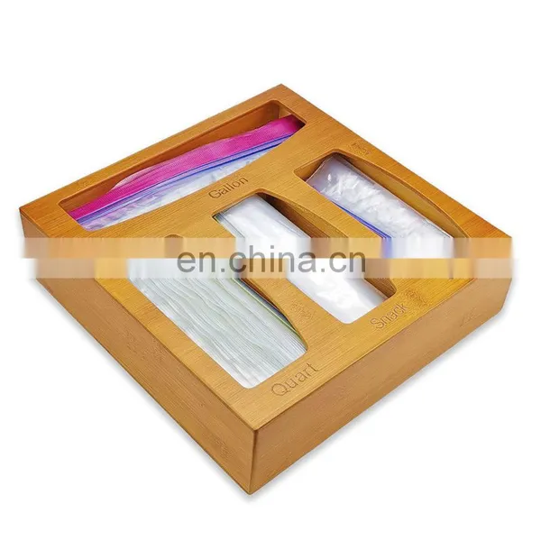 Wholesale Bamboo Plastic Baggie Ziplock Bag Kitchen Drawer Storage Organizer Laser Printing With 4 Holes photo-4