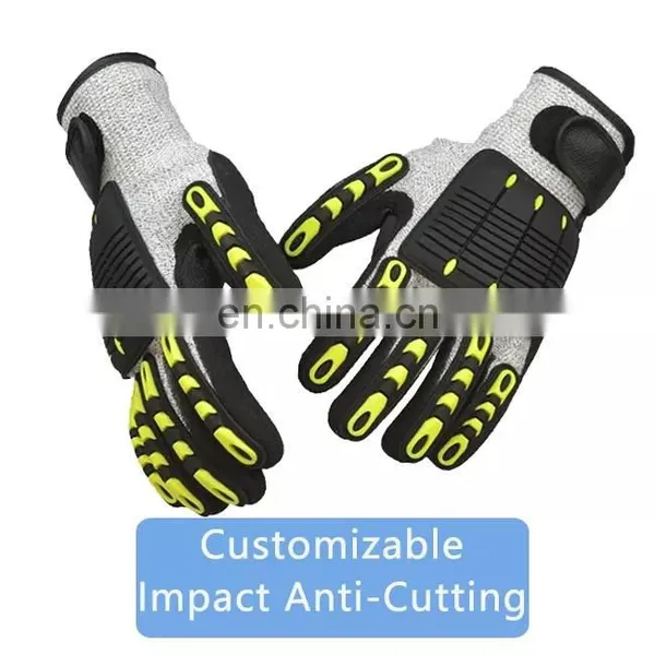 Construction TPR Mechanical Impact Cut Resistant HPPE Nitrile Coated Safety Gloves For Work photo-5