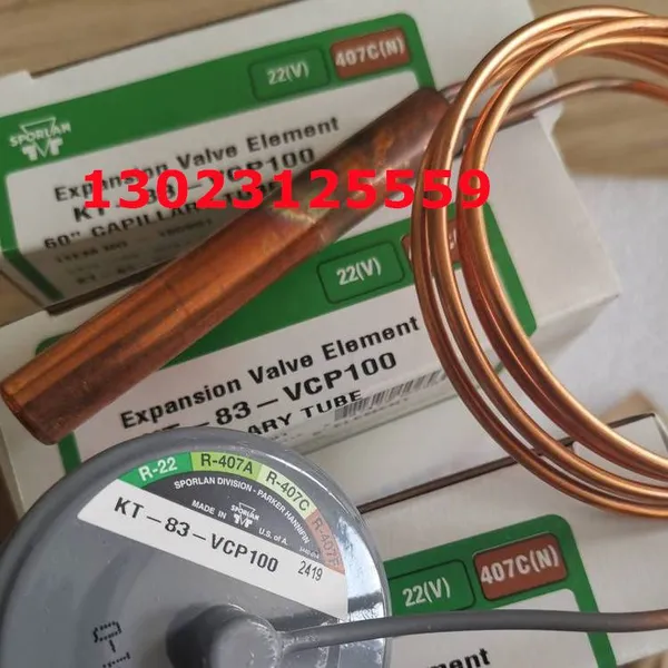 Sporlan Thermometer Bulb KT-7-VG Expansion Valve Power Head KT-63-VCP100