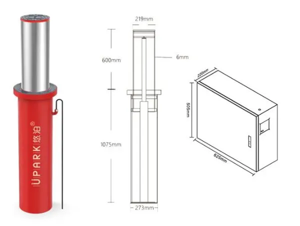 UPARK K4 K8 K12 Car Park Spaces Secured Not Hydraulic Bollard Protective Automatic Bollards With 304 Stainless Steel photo-5