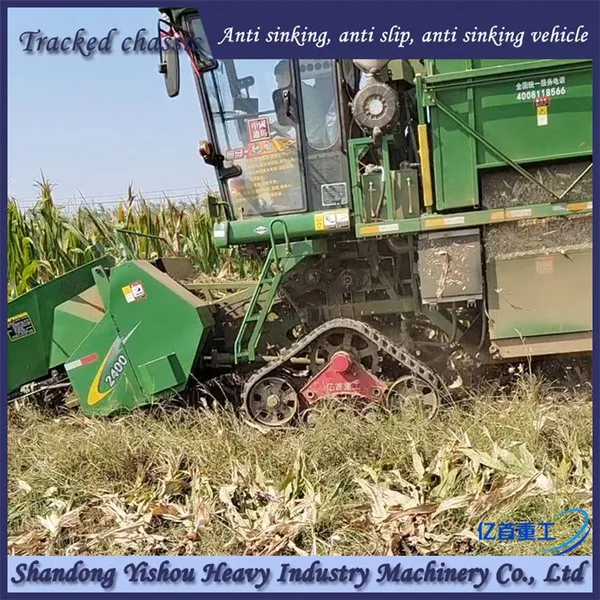 Triangle Track Chassis Anti Sinking Vehicle for Harvesting Corn in Muddy Land photo-3