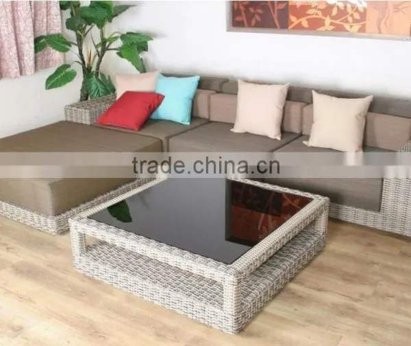 Waterproof PE Wicker Sectional Sofa Outdoor Furniture Rattan Sofa Set photo-5