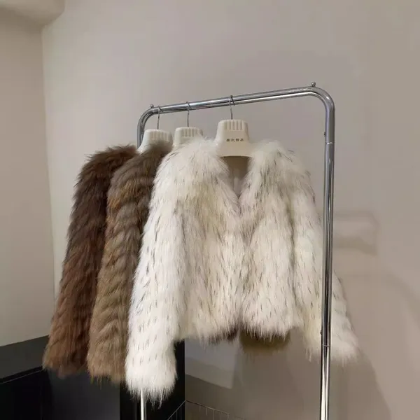 Imported Fur Coat for Women 2024 New Fox Hair Strip Braided Fur YOUNG Style Fashion Coat photo-2
