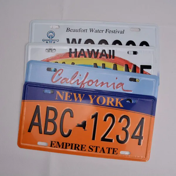 Wholesale Price Personalized USA America Alabama Alaska Arizona Arkansas Tourist Keepsakes Custom Metal Stamped Souvenir License Plate Factory