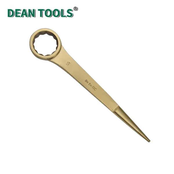 Non-Sparking Construction Box Wrench, Construction Wrench With Pin Box End, Spark-free Safety Construction Offset Type Wrench With Pin