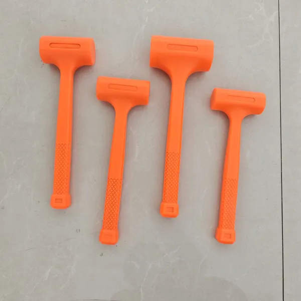 Dead Blow Hammer, 1.5LB(680G) Dead Blow Mallet With Checkered Grip Handle, Spark and Rebound Resistant - Orange