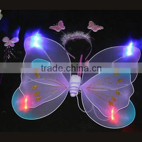 Wholesale Cheap Double Layer Fairy Kids Butterfly Wings Halloween Pink Butterfly Wing for Sale photo-5