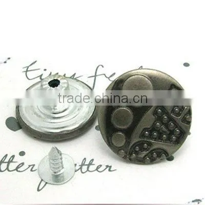 Metal shank button