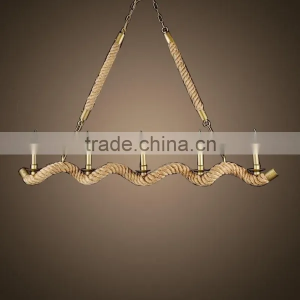 America Vintage With Rope Industry Pendant Lamp photo-2