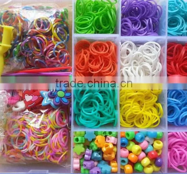 Look! High Quality Fashion Silicone Loom Bands Bracelet Kit in Bulk!!! Rubber Loom Bands Kit With Cheap Design DIY Bracelet!