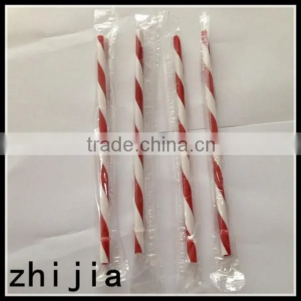 Colorful Plastic Wrapped Acrylic Straws Striped