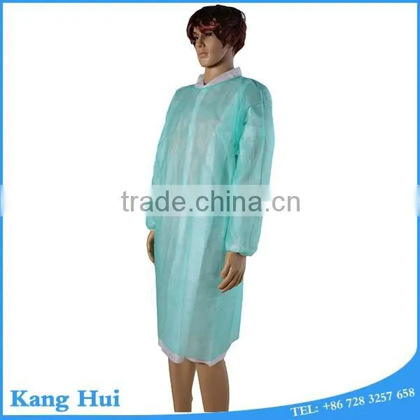 CE Support Dispoable Non Woven Elastic Cuffs Isolation Gown