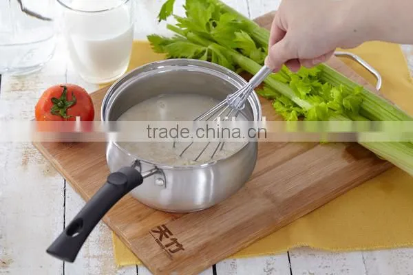 Charms 16cm Stainless Steel Sauce Pan With Glass Lid Capusled Three-layer Bottom photo-2