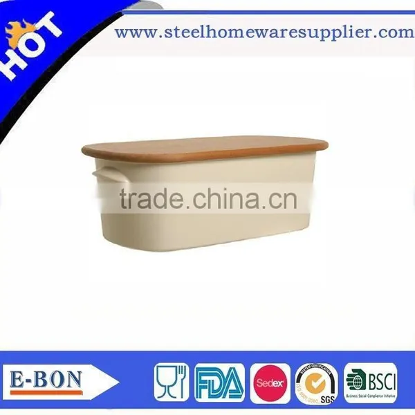 Modern Design Stainless Steel Wooden Bread Box photo-2