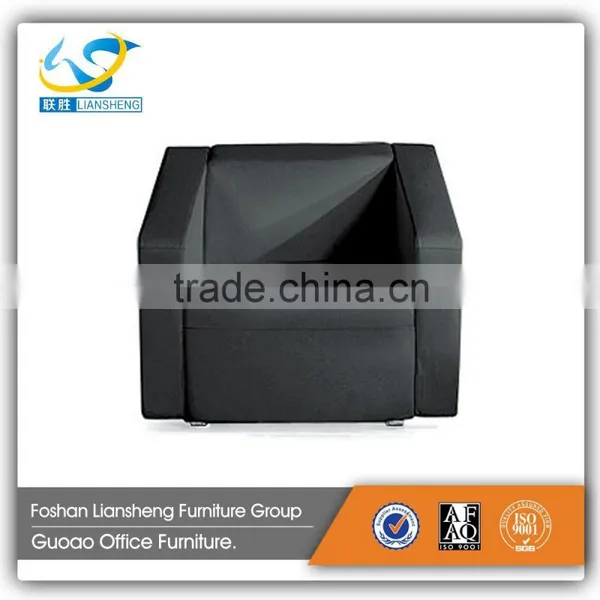 Latest Modern 1+2+3 Office Sofa With Stainless Steel Base and Wood Frame in Black Color GAS725 photo-3