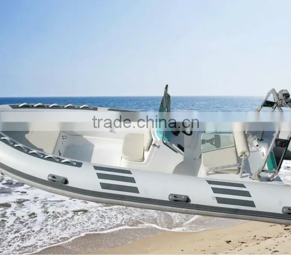 Light Grey 4.8m Fibreglass Inflatable Boat for Water Sports With CE Certification