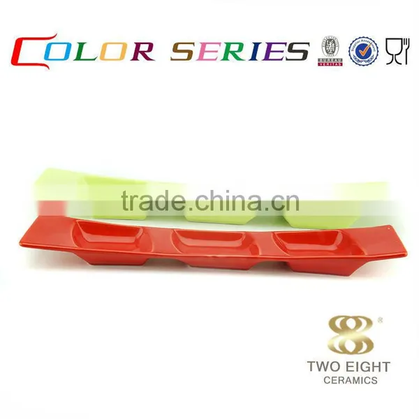 Japanese Porcelain Red Decorative Sushi Plates for Sale Daily Ceramic