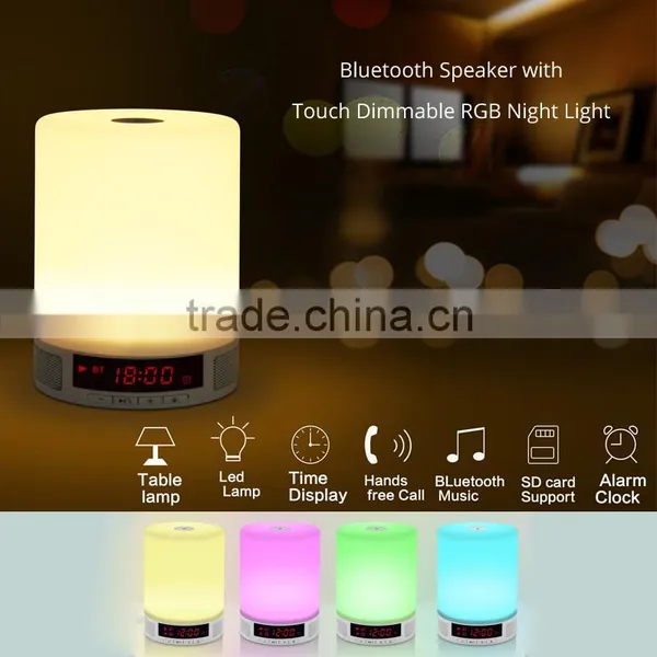 Touch Dimmable RGB Colorful Lamp Night Light Portable Bluetooth Speaker photo-4