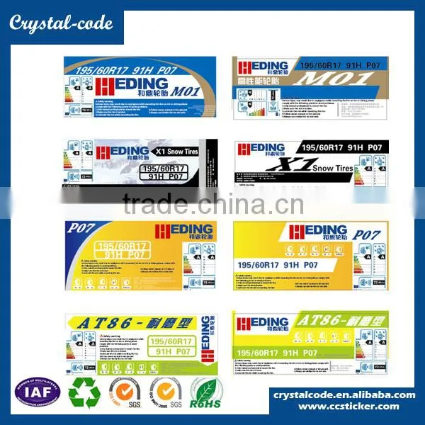 Adhesive Auto Tyre Lable Sticker With Any Size, Shape, Color and Material photo-6