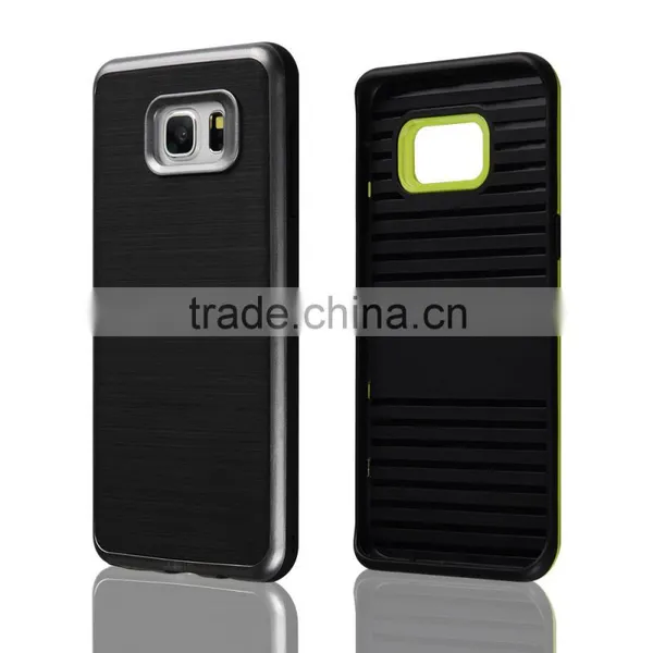 C&T Hybrid Metallized Bumper Brushed Dual Layer Portective Cover for Galaxy S6 Edge+ (Plus) photo-2