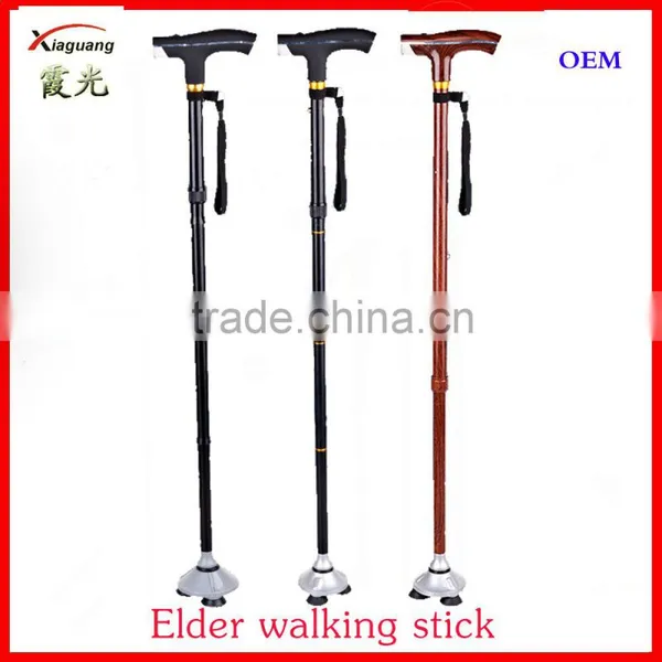 Aluminum Three-legged Adjustable Elderly Old Man Folding Walking Stick With Led Light for Old People