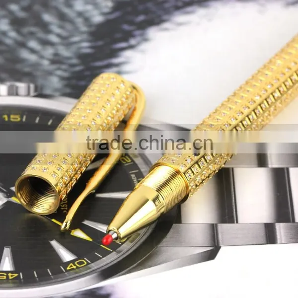 Handcrafted Diamond Inlay Luxury Gold Pen photo-5