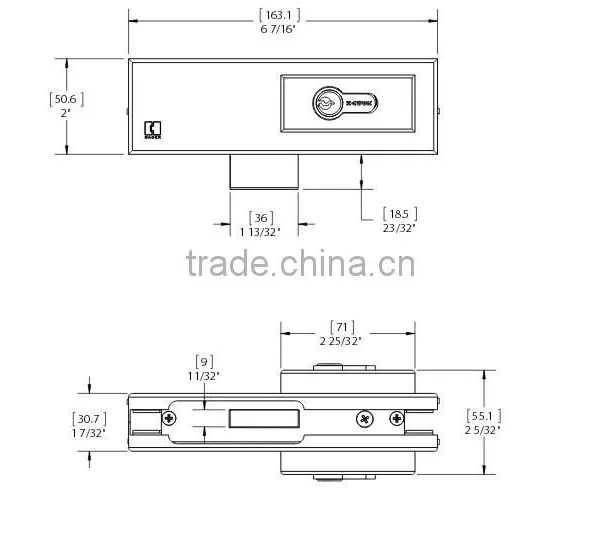 USA Made Bottom Lock Patch Fittings for Right and Left Hand Doors photo-2