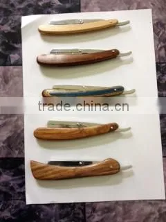 Pure Wood Shaving Razor, Cut Throat Razors, Shavette Razor + Pouch photo-2