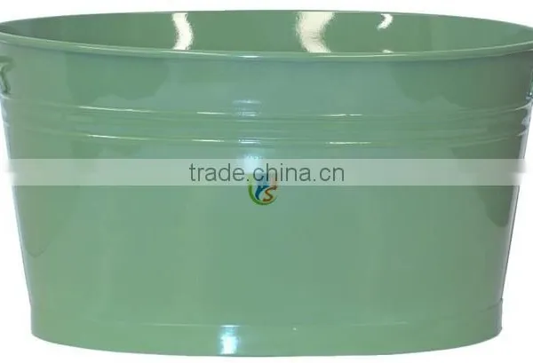 Large Oval Galvanized Metal Cooler Tub