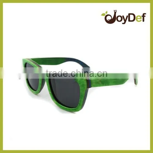 100% Natural New Style of Green Skateboard Wooden Sunglasses