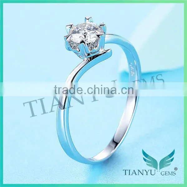 925 Sliver Wedding Rings Foreverone 8 Hearts & Arrows VVS1 E-F Round Cut Moissanite Diamond Engagement Rings photo-3
