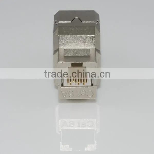 Network Solution Cat 6A UL 180Degree Shielded RJ45 Modular Keystone Jack photo-3