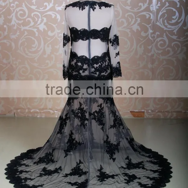 RSW1309 Yiaibridal Lace Sexy See-Through Mermaid Wedding Night Dresses photo-3