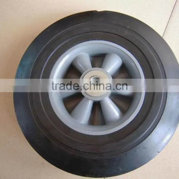 Non-inflatable Solid Wheel 10''*2.5 Airless Rubber Wheel With Plastic Hub Tool Cart Solid Tyre Tire 10 Inches photo-2